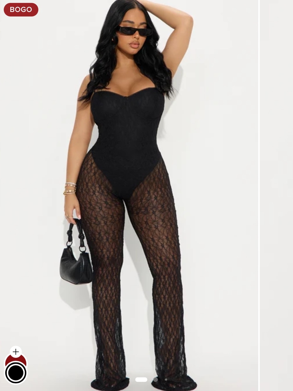Fashion Nova Black Lace Spaghetti Strap Jumpsuit - Picture 3 of 3